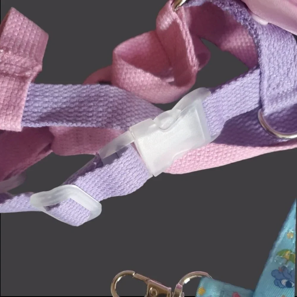 Care Bears Cartoon Bear Pet Chest Harness Printed Leash Set pink/blue One Size